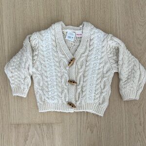 Zara Cream Buttoned Cable Knit Cardigan